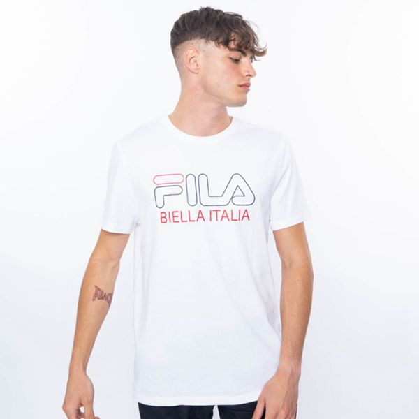 Fila Biella Men's T-Shirts - White,NZ 694-34918